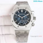 Swiss Grade Audemars Piguet Royal Oak Ladies 38mm Watch Navy Dial with Baguette